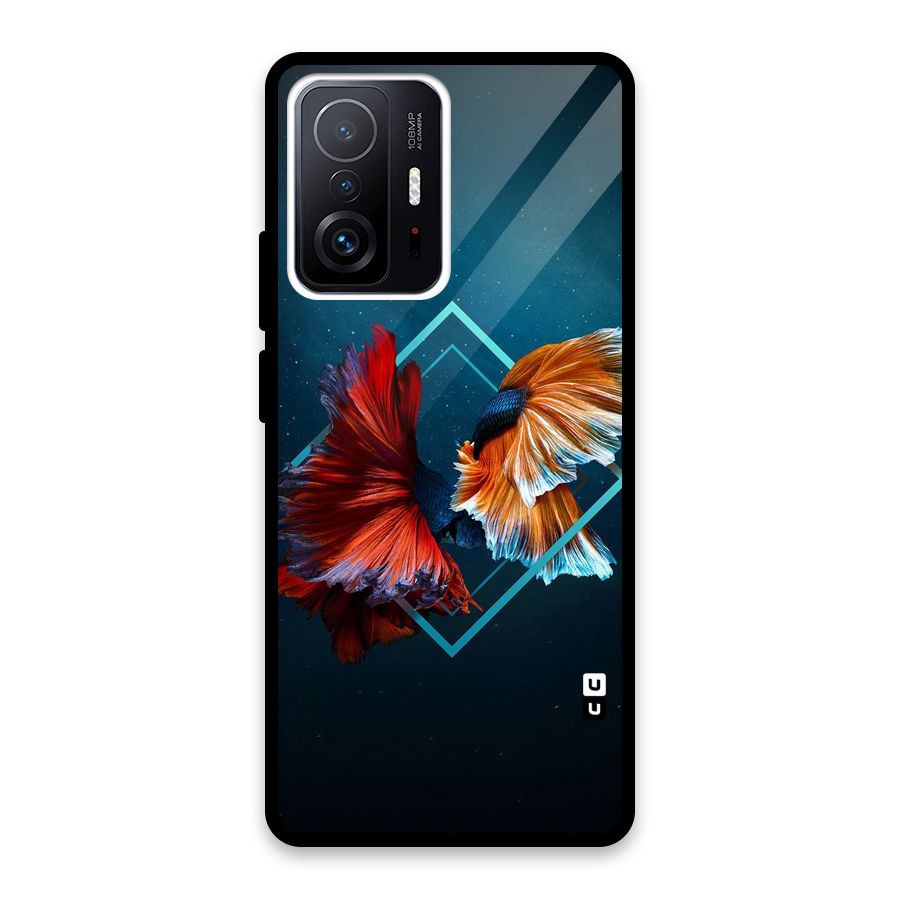 Butterfly Diamond Design Glass Back Case for Xiaomi 11T Pro