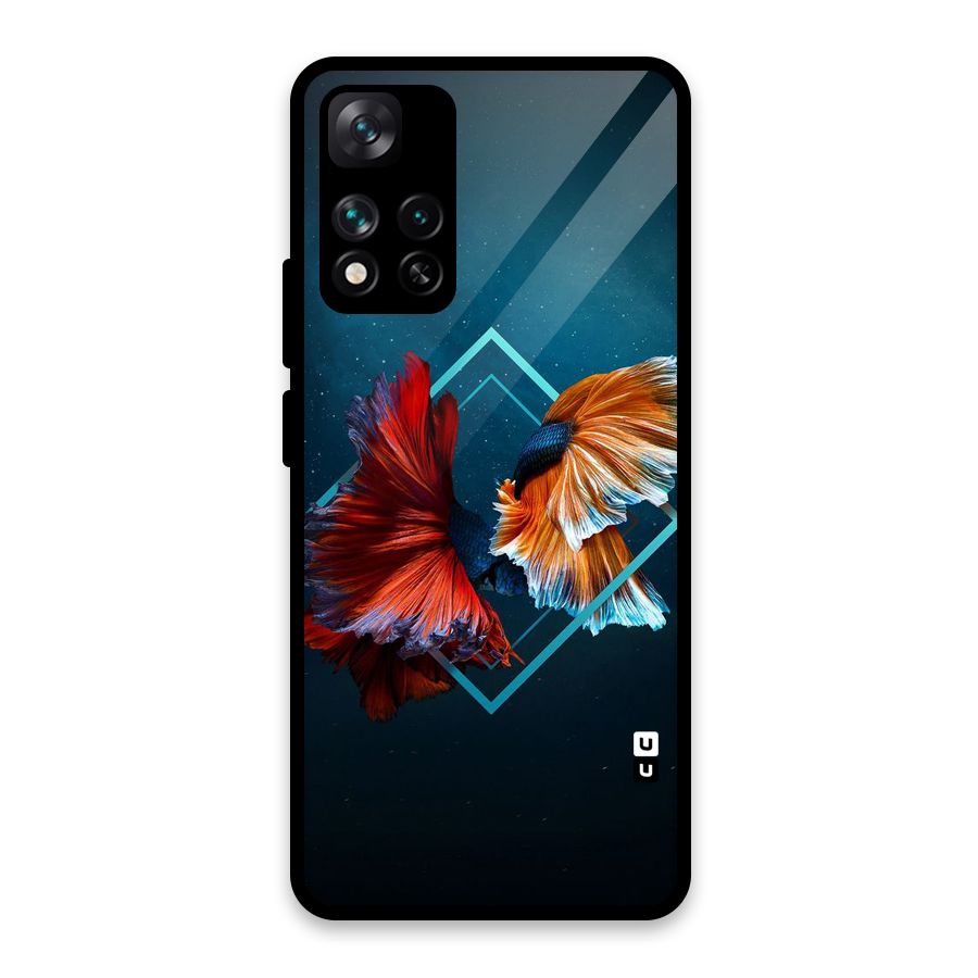 Butterfly Diamond Design Glass Back Case for Xiaomi 11i HyperCharge 5G