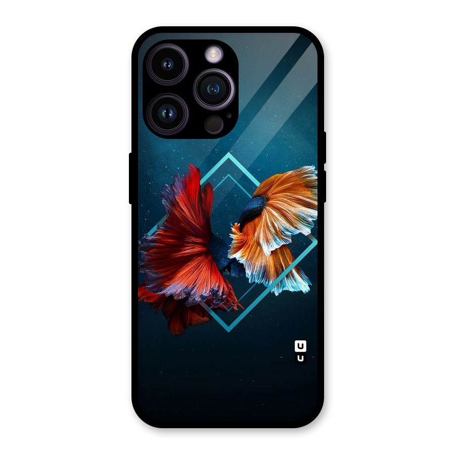 Butterfly Diamond Design Glass Back Case for iPhone 14 Pro Max