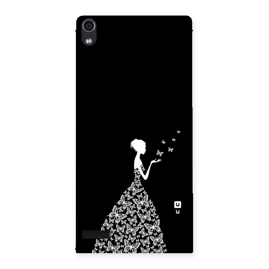 Butterfly Dress Back Case for Ascend P6