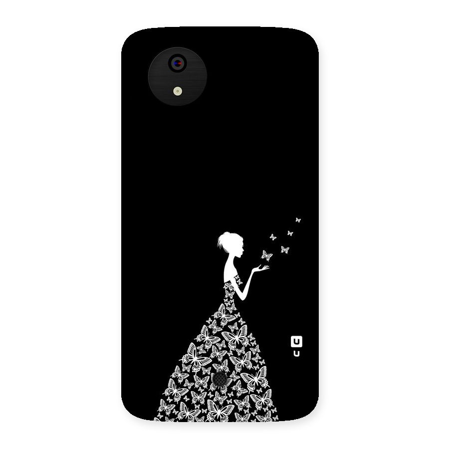 Butterfly Dress Back Case for Micromax Canvas A1