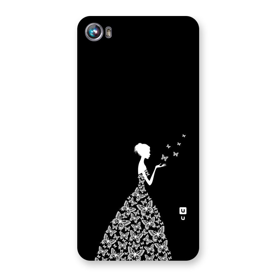 Butterfly Dress Back Case for Micromax Canvas Fire 4 A107