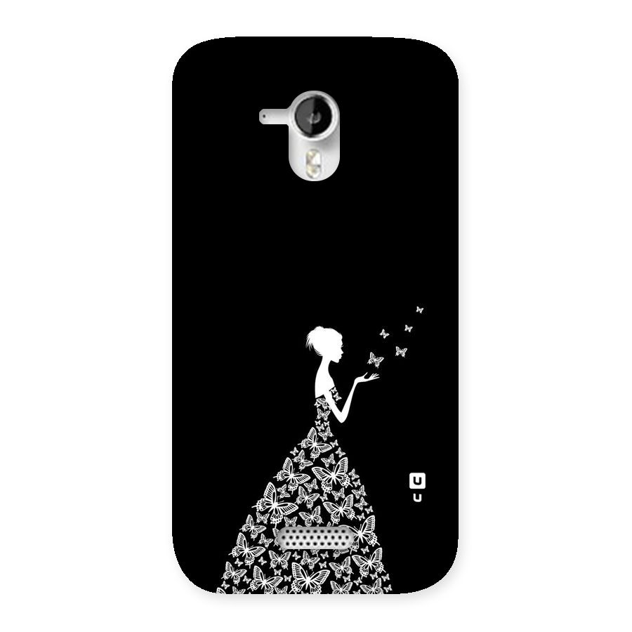 Butterfly Dress Back Case for Micromax Canvas HD A116