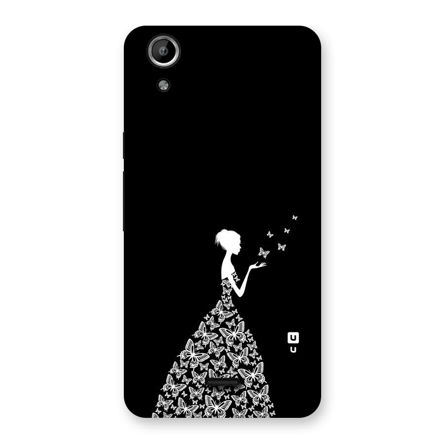 Butterfly Dress Back Case for Micromax Canvas Selfie Lens Q345