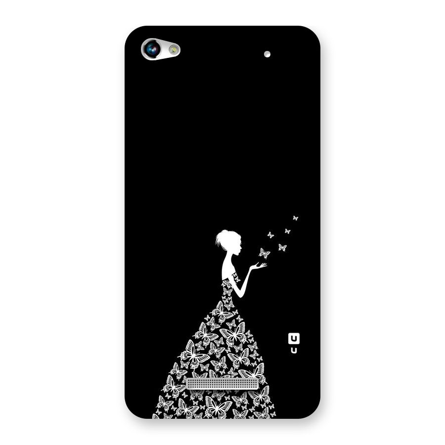 Butterfly Dress Back Case for Micromax Hue 2