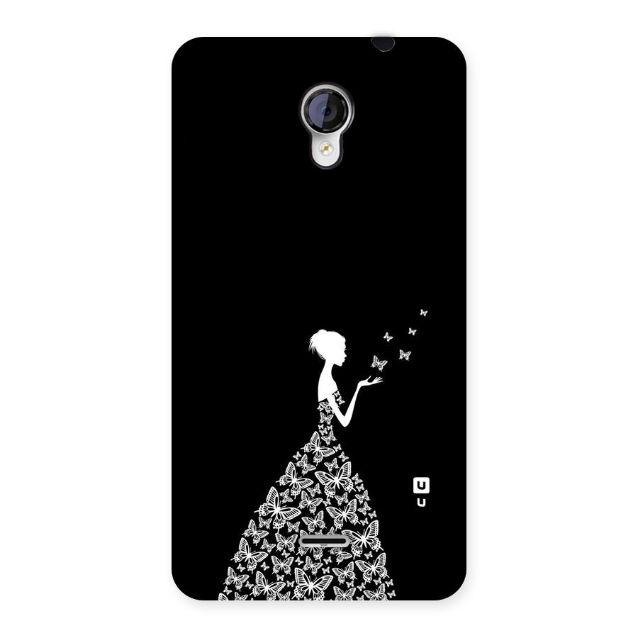 Butterfly Dress Back Case for Micromax Unite 2 A106