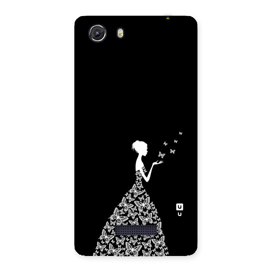 Butterfly Dress Back Case for Micromax Unite 3