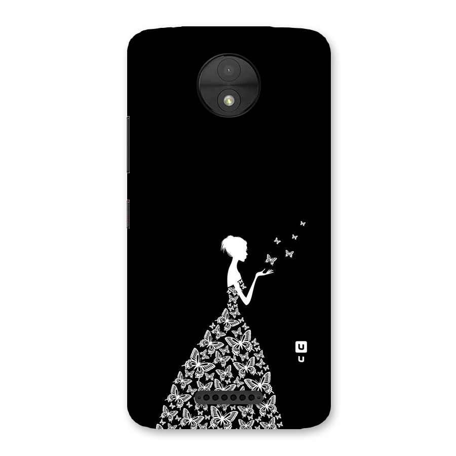 Butterfly Dress Back Case for Moto C