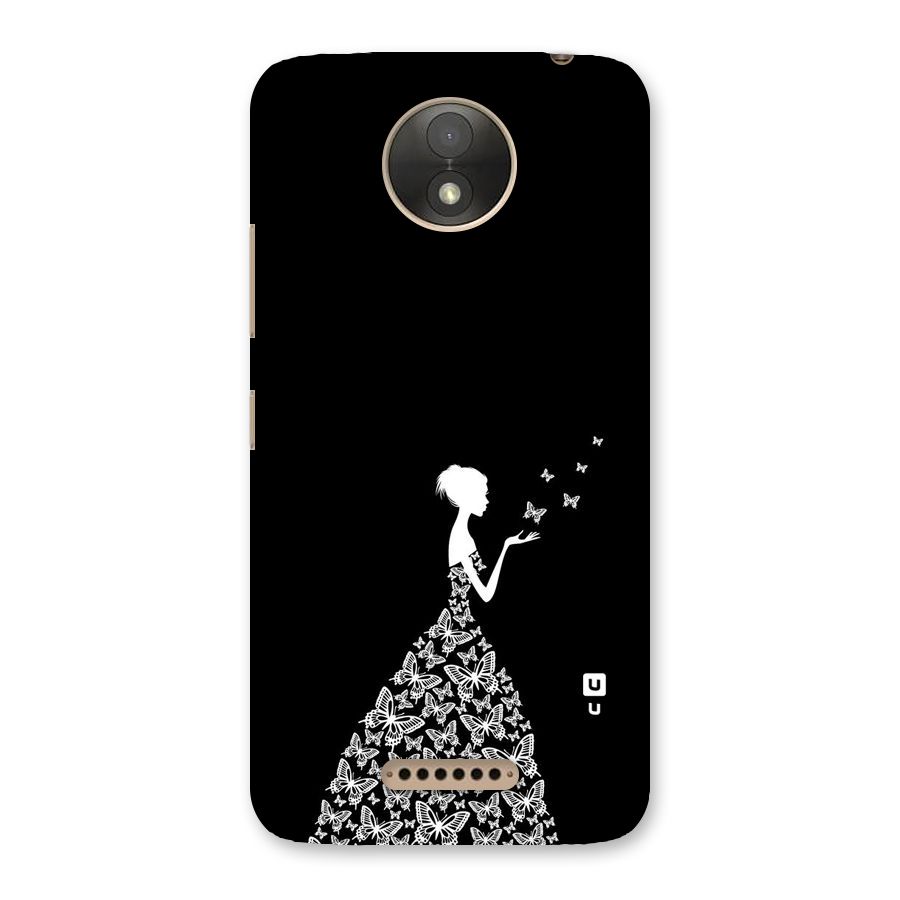 Butterfly Dress Back Case for Moto C Plus