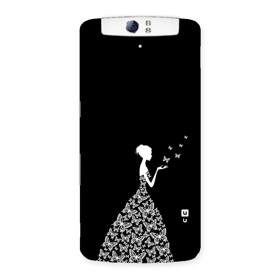 Butterfly Dress Back Case for Oppo N1