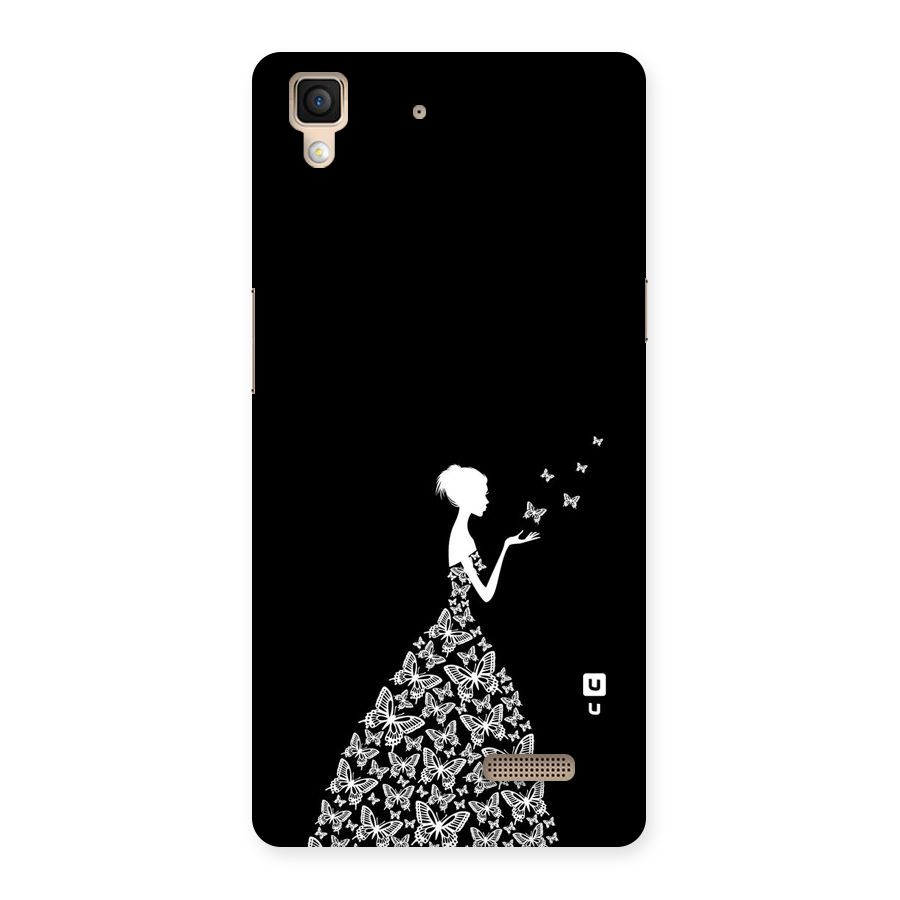 Butterfly Dress Back Case for Oppo R7