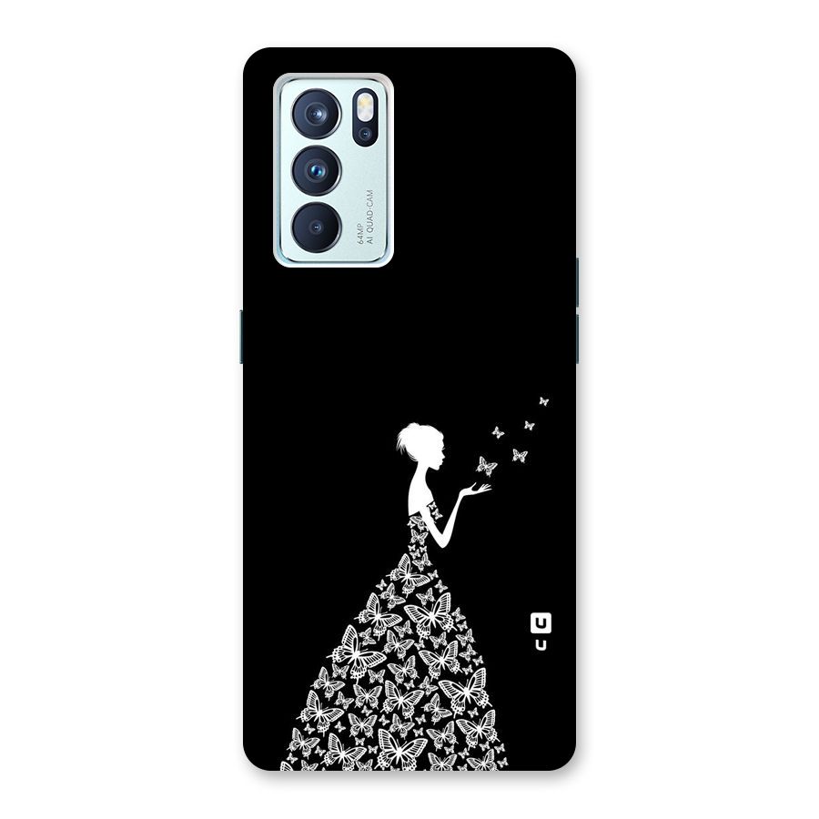 Butterfly Dress Back Case for Oppo Reno6 Pro 5G