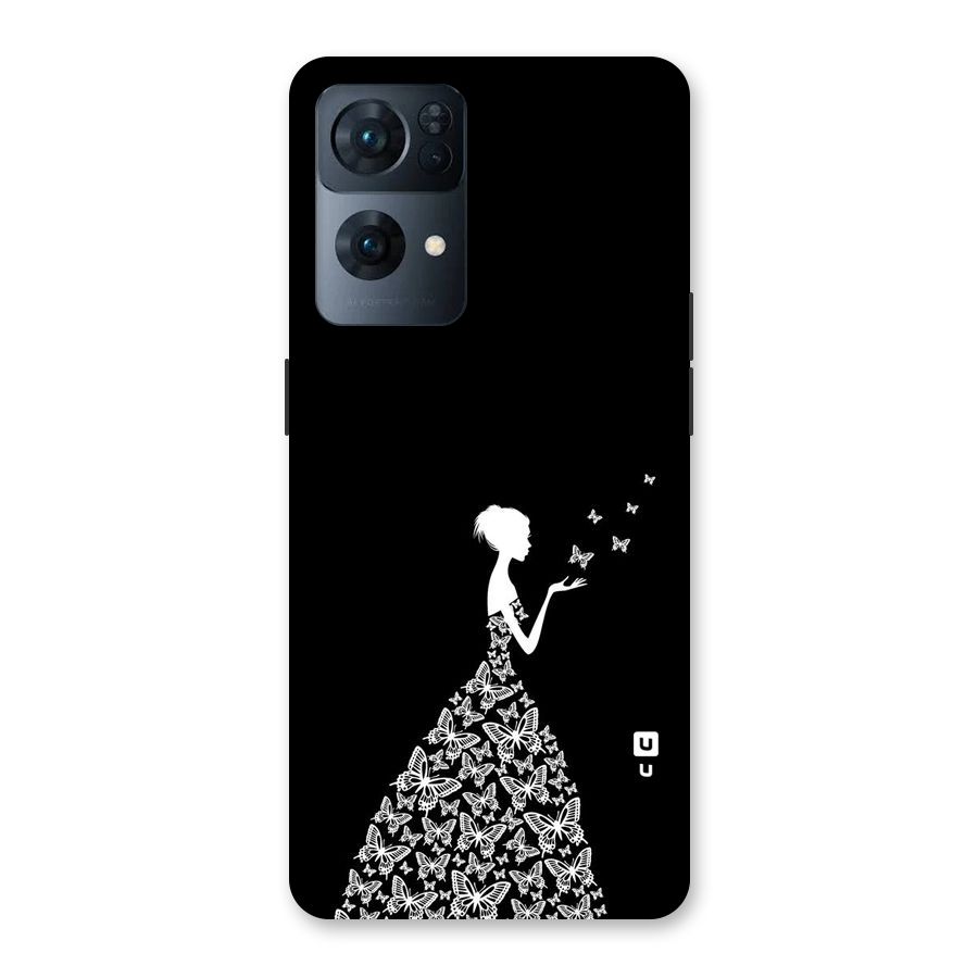 Butterfly Dress Back Case for Oppo Reno7 Pro 5G