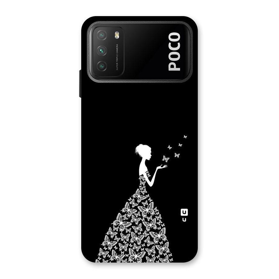 Butterfly Dress Back Case for Poco M3