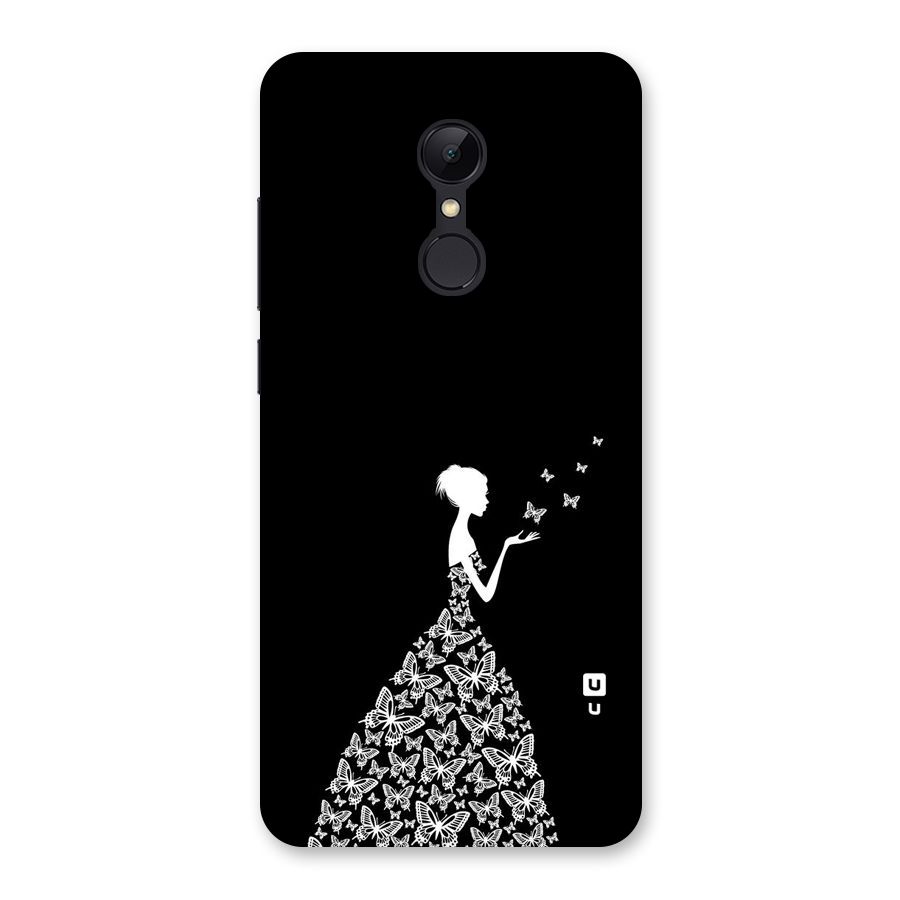 Butterfly Dress Back Case for Redmi 5
