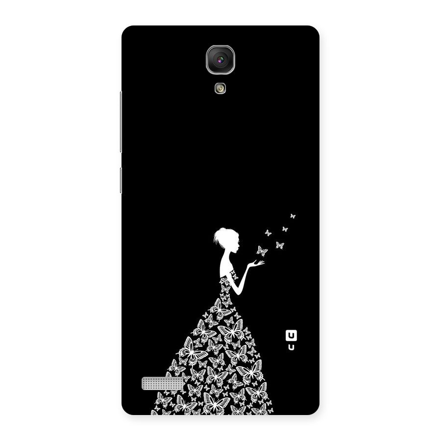 Butterfly Dress Back Case for Redmi Note Prime