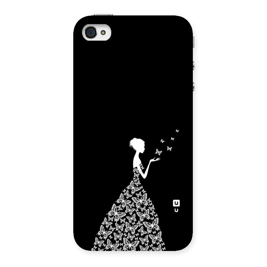 Butterfly Dress Back Case for iPhone 4 4s