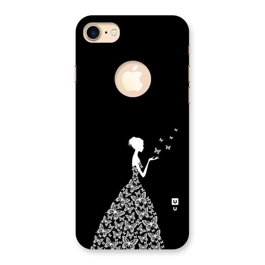 Butterfly Dress Back Case for iPhone 8 Logo Cut