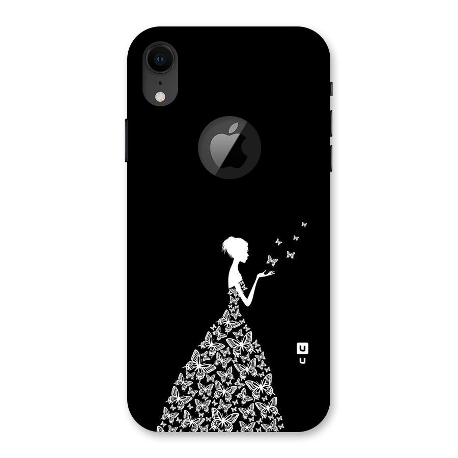Butterfly Dress Back Case for iPhone XR Logo Cut