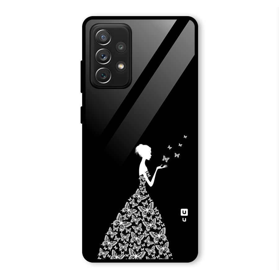 Butterfly Dress Glass Back Case for Galaxy A72