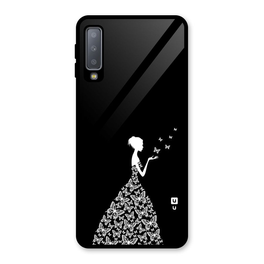 Butterfly Dress Glass Back Case for Galaxy A7 (2018)