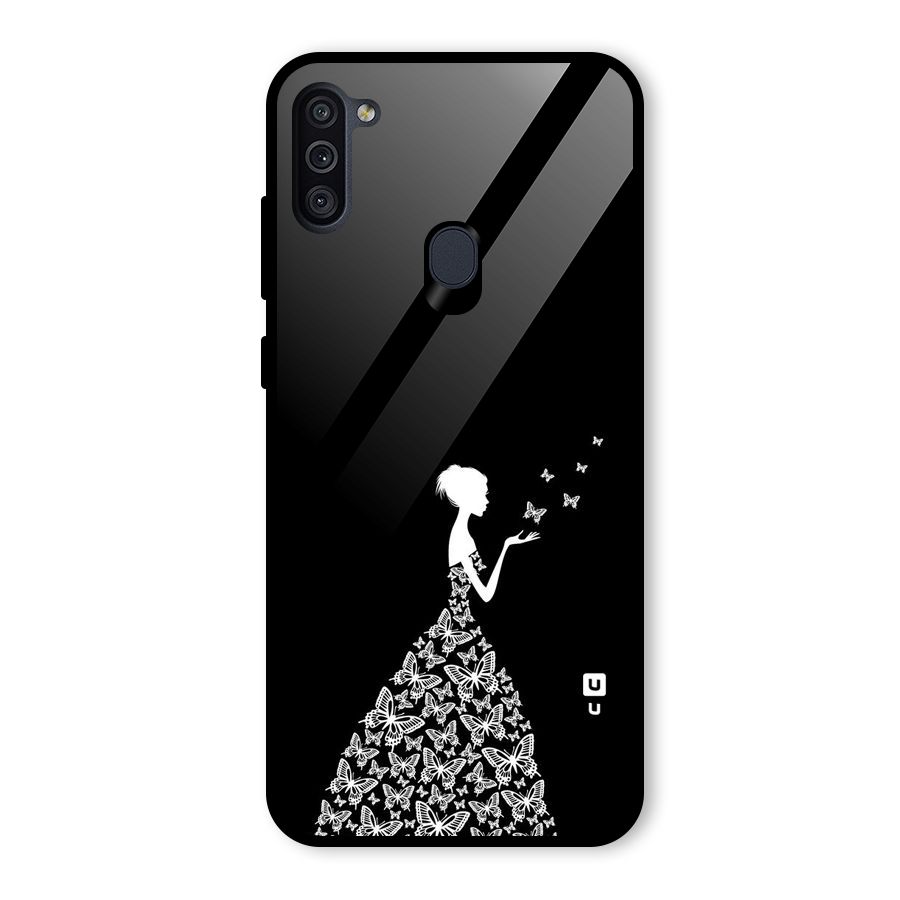Butterfly Dress Glass Back Case for Galaxy M11