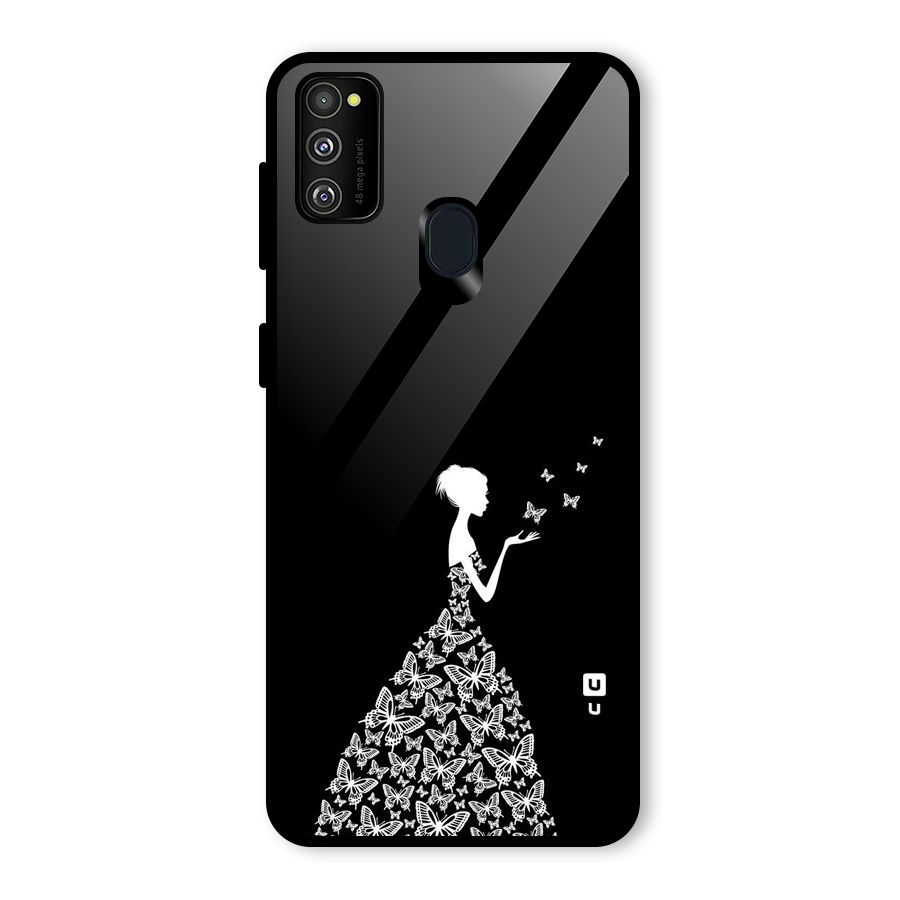 Butterfly Dress Glass Back Case for Galaxy M30s