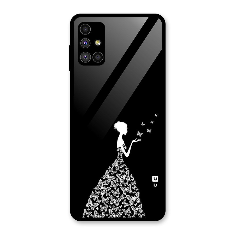 Butterfly Dress Glass Back Case for Galaxy M51
