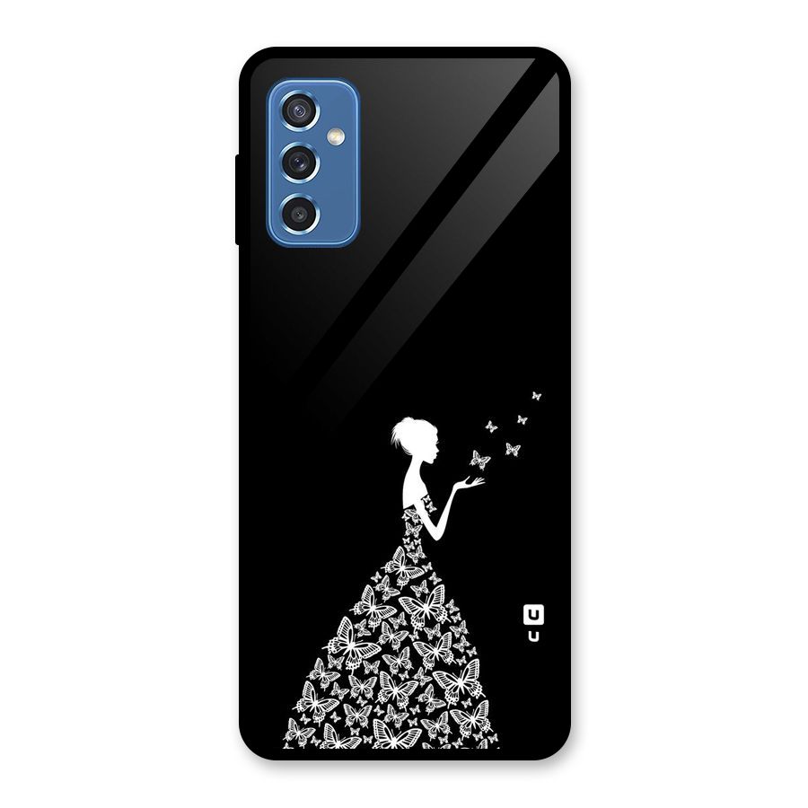 Butterfly Dress Glass Back Case for Galaxy M52 5G