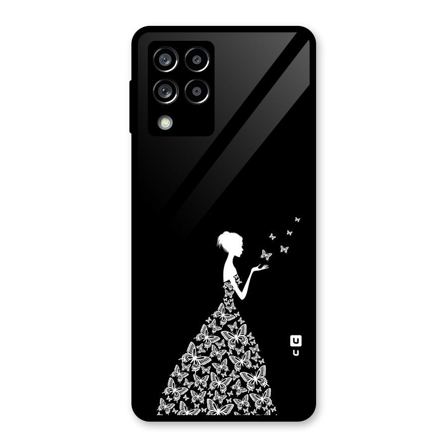 Butterfly Dress Glass Back Case for Galaxy M53 5G