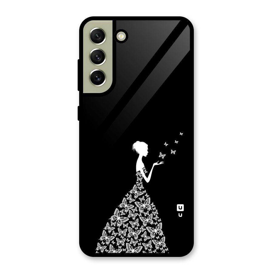 Butterfly Dress Glass Back Case for Galaxy S21 FE 5G