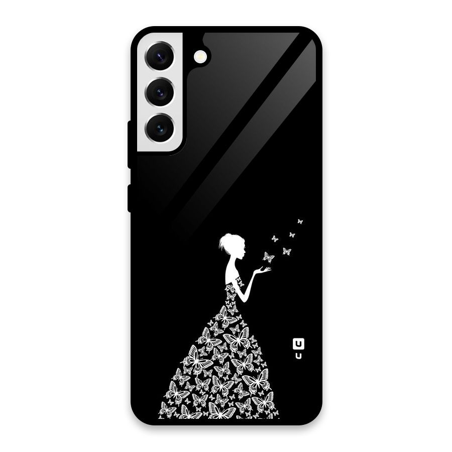 Butterfly Dress Glass Back Case for Galaxy S22 Plus 5G