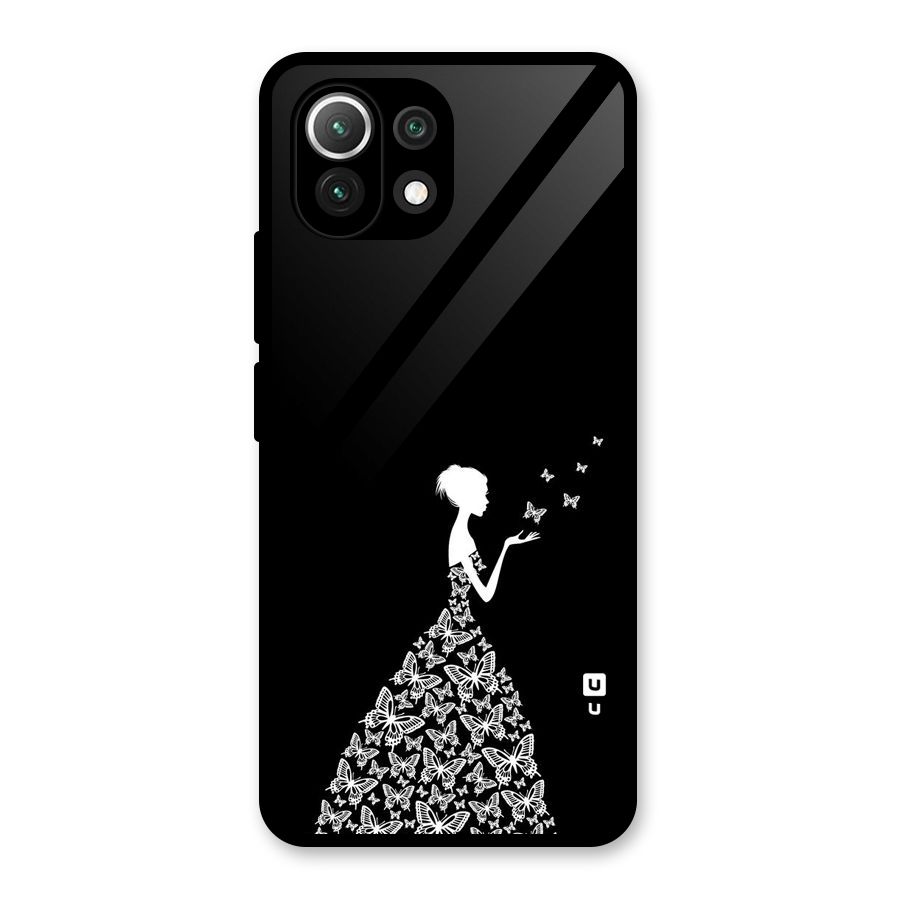 Butterfly Dress Glass Back Case for Mi 11 Lite NE 5G