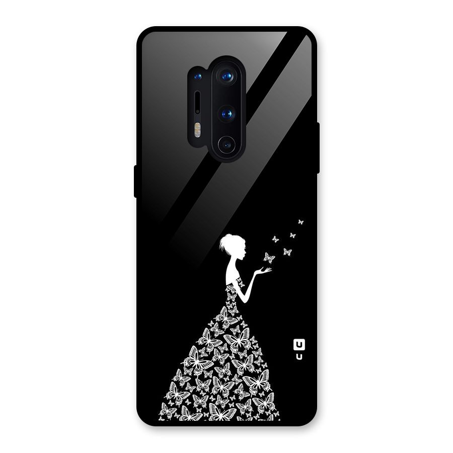 Butterfly Dress Glass Back Case for OnePlus 8 Pro