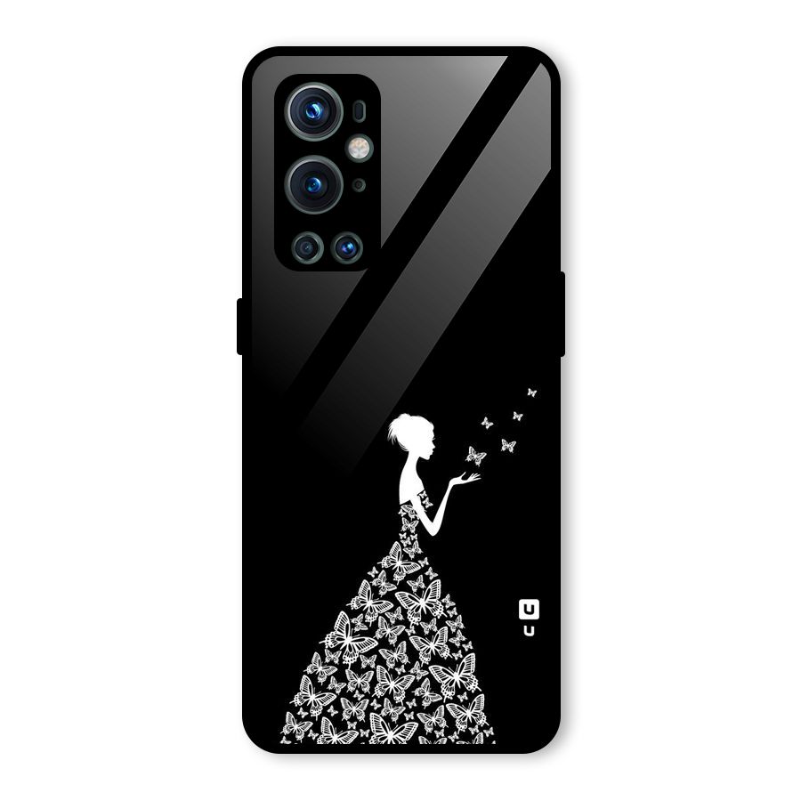 Butterfly Dress Glass Back Case for OnePlus 9 Pro