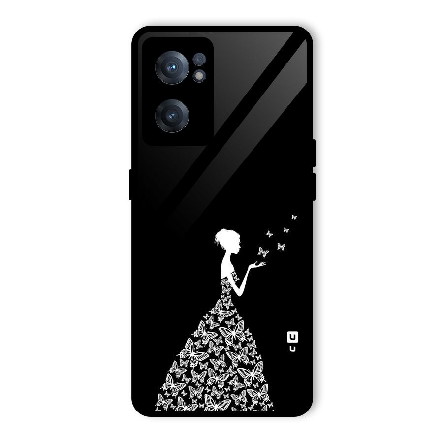 Butterfly Dress Glass Back Case for OnePlus Nord CE 2 5G