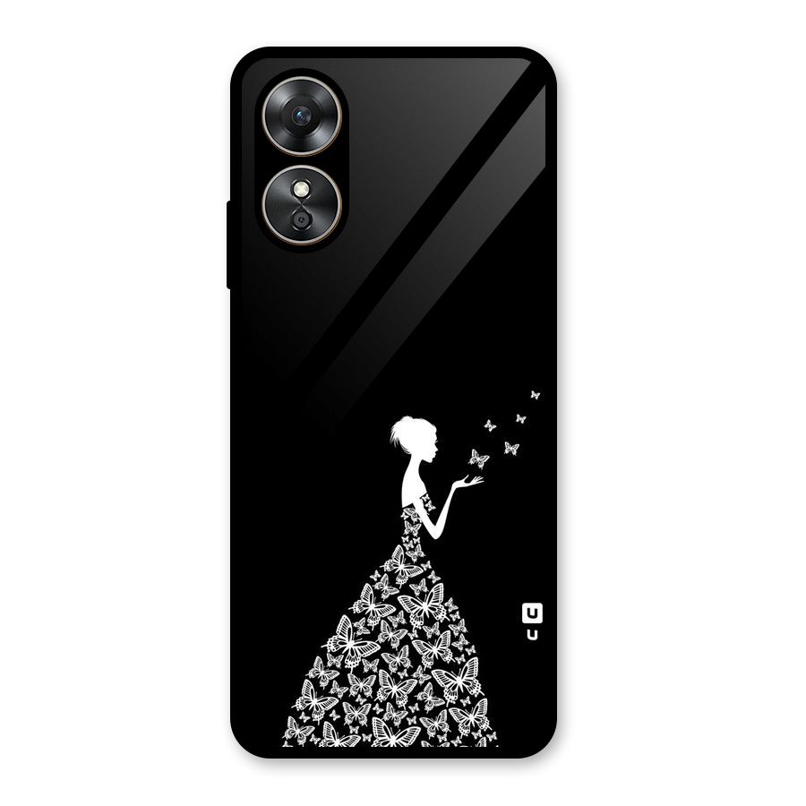 Butterfly Dress Glass Back Case for Oppo A17