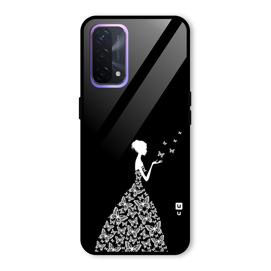 Butterfly Dress Glass Back Case for Oppo A74 5G