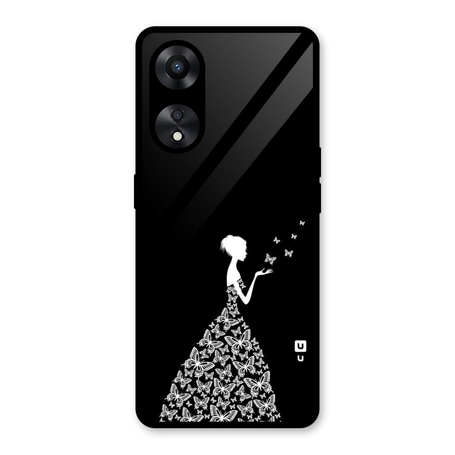 Butterfly Dress Glass Back Case for Oppo A78