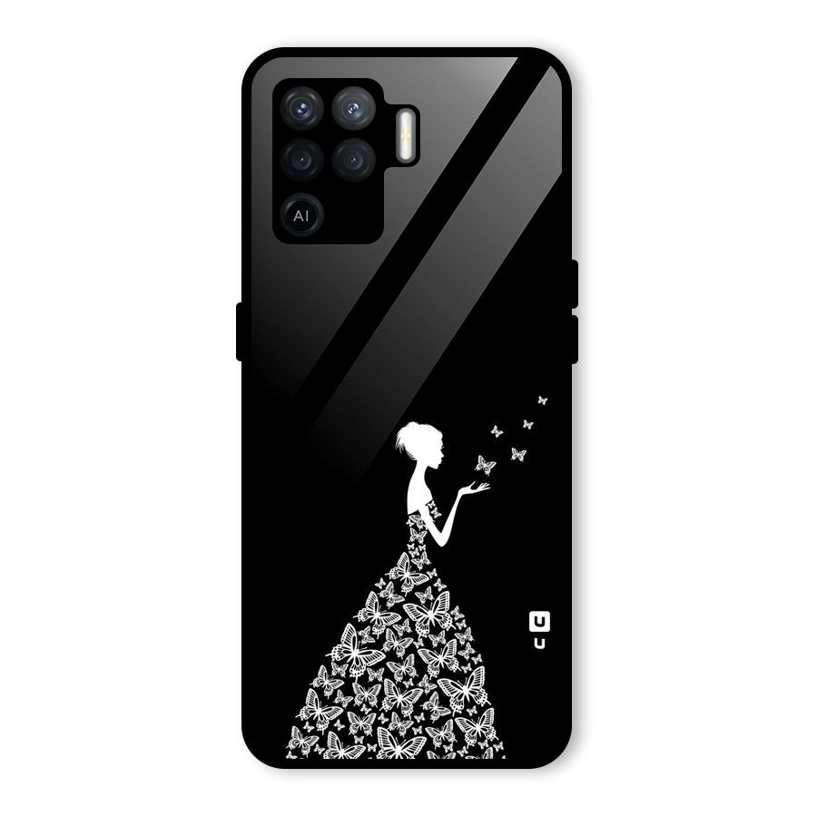 Butterfly Dress Glass Back Case for Oppo F19 Pro