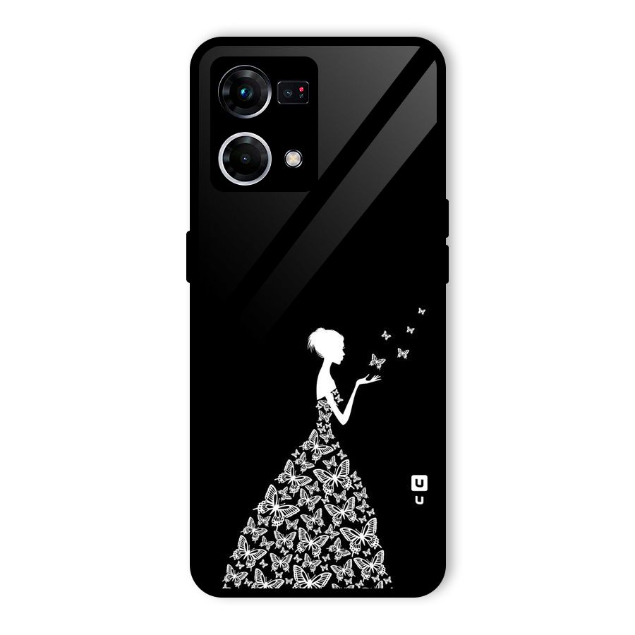 Butterfly Dress Glass Back Case for Oppo F21 Pro 4G