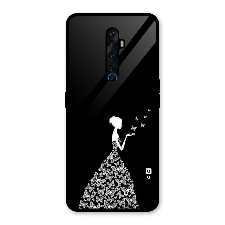 Butterfly Dress Glass Back Case for Oppo Reno2 F