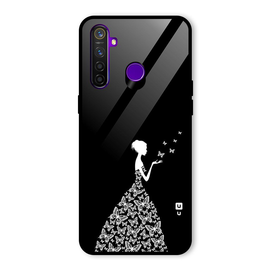 Butterfly Dress Glass Back Case for Realme 5 Pro
