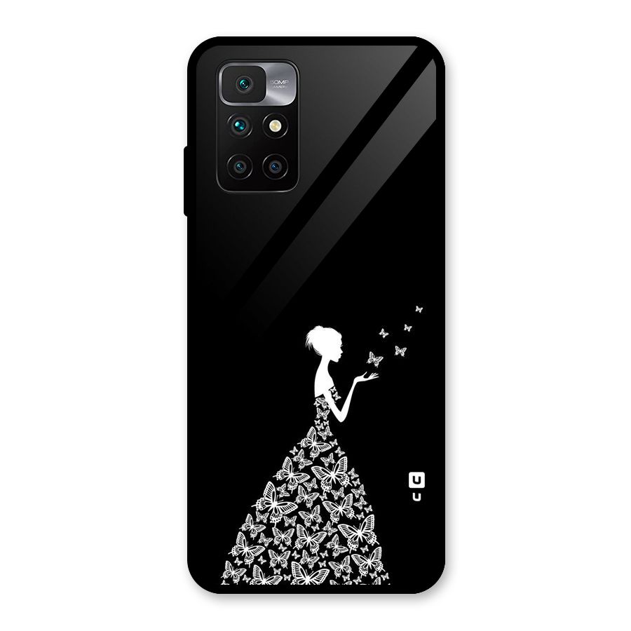Butterfly Dress Glass Back Case for Redmi 10 Prime