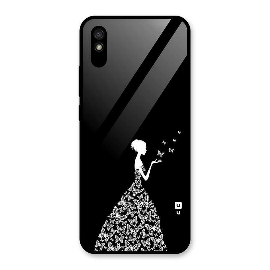 Butterfly Dress Glass Back Case for Redmi 9A