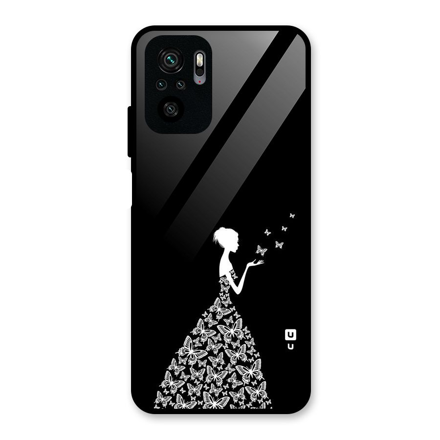 Butterfly Dress Glass Back Case for Redmi Note 10S