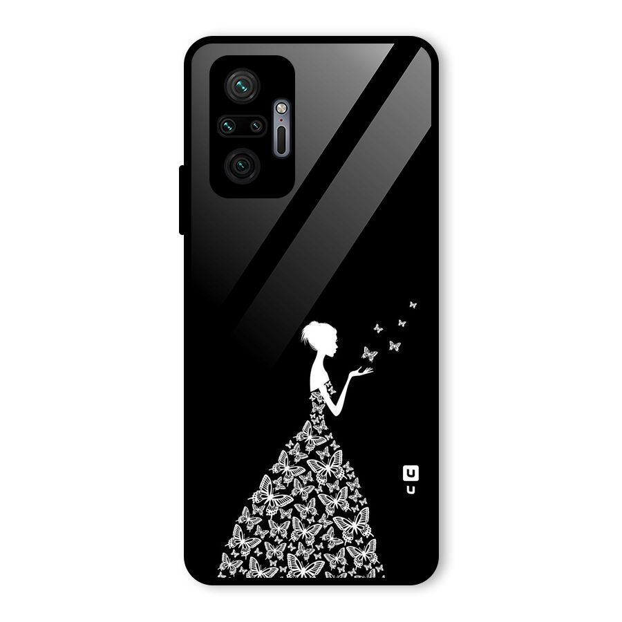Butterfly Dress Glass Back Case for Redmi Note 10 Pro