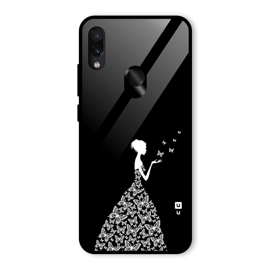 Butterfly Dress Glass Back Case for Redmi Note 7 Pro