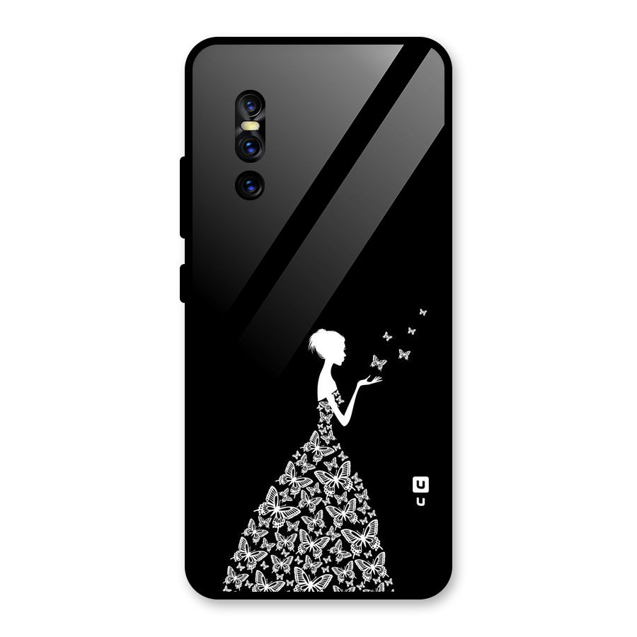 Butterfly Dress Glass Back Case for Vivo V15 Pro