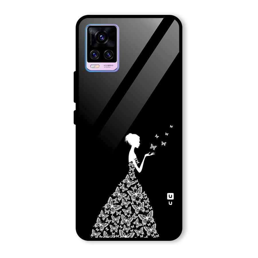 Butterfly Dress Glass Back Case for Vivo V20 Pro